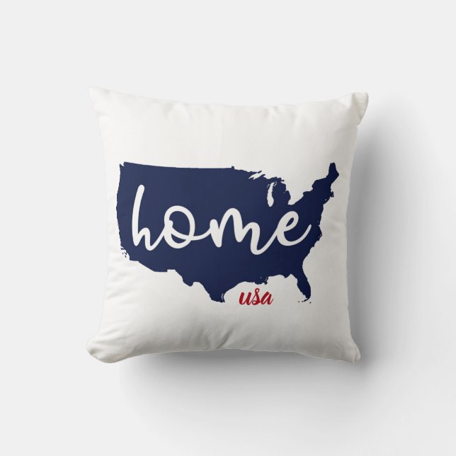 Home USA Patriotic Striped Pattern Cushion (Front)