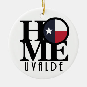 HOME Uvalde Texas Ceramic Tree Decoration