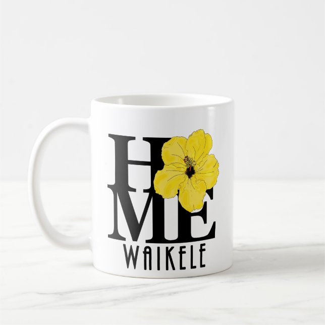 HOME Waikele Yellow Hibiscus 11oz Coffee Mug (Left)