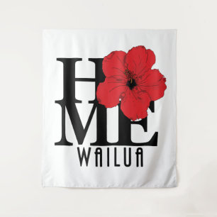 HOME Wailua Hawaii Red Hibiscus Tapestry