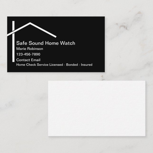 Home Watch Services Business Cards (Front/Back)