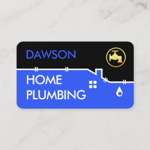 Home Water Pipe Plumbing Frame Business Card
