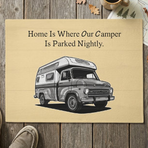 Home Where Our Camper Parked Nightly RV Life Trave Doormat