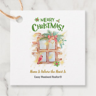 Home Where the Heart   Real Estate Christmas Cute  Favour Tags