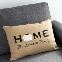 Home White Pumpkin Personalised Last Name Fall