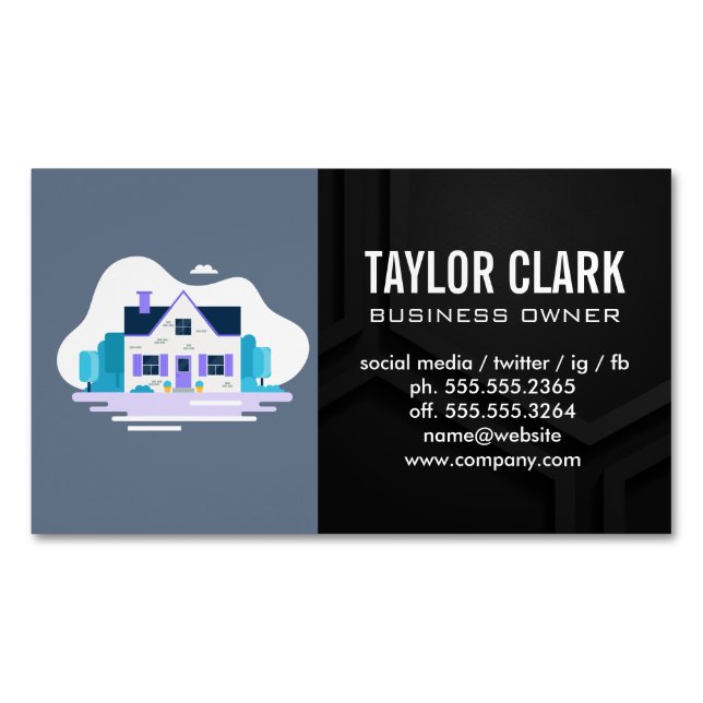 Home with Garden Magnetic Business Card (Front)
