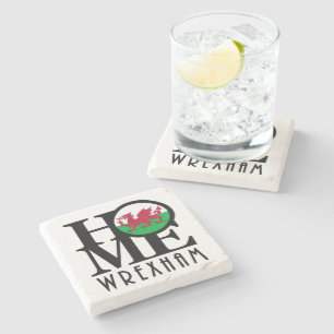HOME Wrexham Wales Stone Coaster