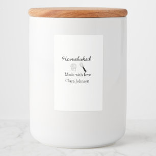 Homebaked bakery made with love add name details food label