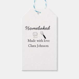 Homebaked bakery made with love add name details gift tags