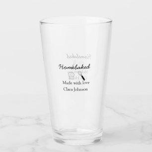 Homebaked bakery made with love add name details glass