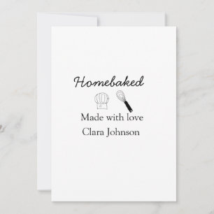 Homebaked bakery made with love add name details holiday card