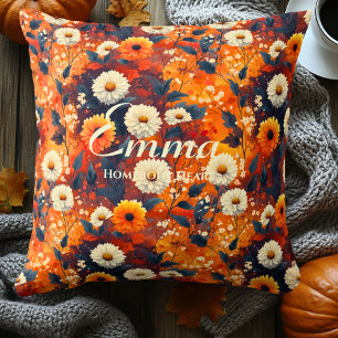 Homebody Heart Fall Flowers   Cosy Autumn Decor Cushion