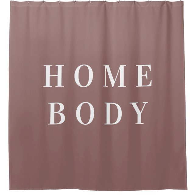 Homebody Minimal Brown Shower Curtain (Front)