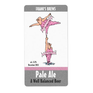 Homebrew Beer Labels with Funny Tutu Cartoon