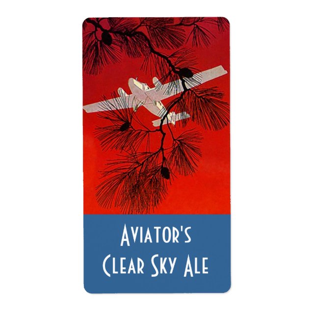 Homebrewing Beer Bottle Label Aviators Aeroplane (Front)
