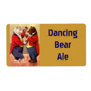 Homebrewing Beer Bottle Label Dancing Party Bears