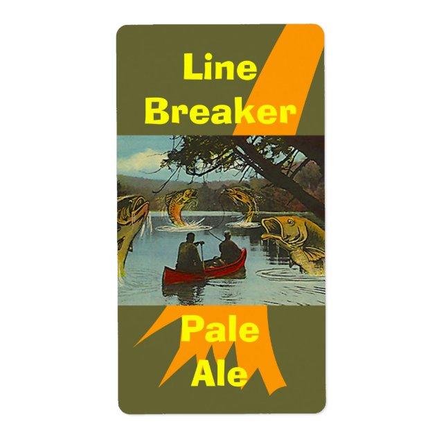 Homebrewing Brewing Beer Bottle Labels Fishing Fun (Front)
