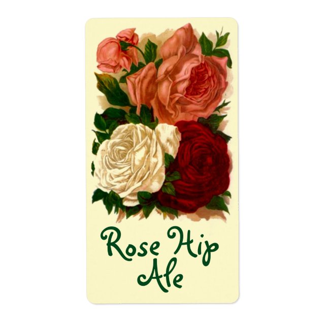 Homebrewing Labels Beer Wine Rose Hip Roses (Front)