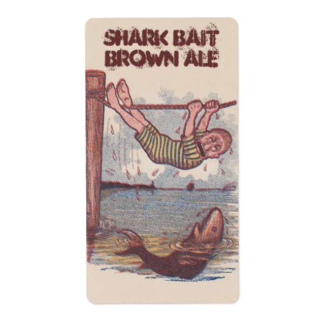 Homebrewing Shark Bait Brown Ale Antique Fun Label (Front)