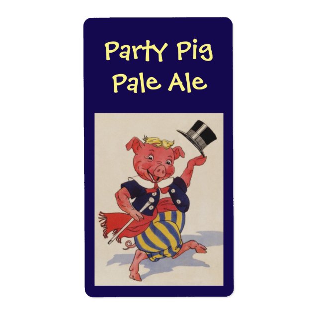 Homebrewing Supplies Beer Party Pig Pale Ale Label (Front)