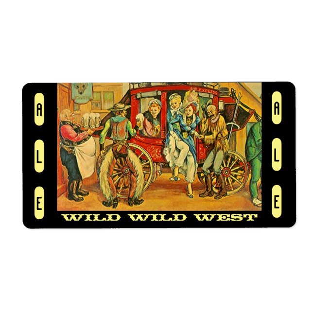 Homebrewing Western West Beer Brewing Bottle Label (Front)