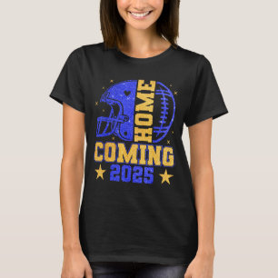 Homecoming 2025 Hoco Football Mama Girl Blue Gold T-Shirt