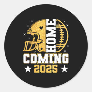 Homecoming 2025 Hoco Football Mom Mama Girl Footba Classic Round Sticker