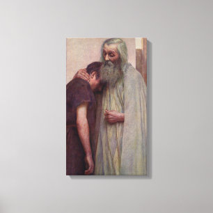 Homecoming (Father and Son) (by Eugène Burnand) Canvas Print