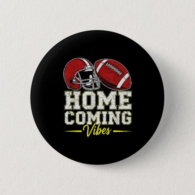Homecoming Vibes For Teens Football Game Outfits D 6 Cm Round Badge (Front)