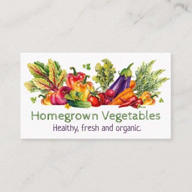 Homegrown Fresh Vegetable Produce Business Card (Front)