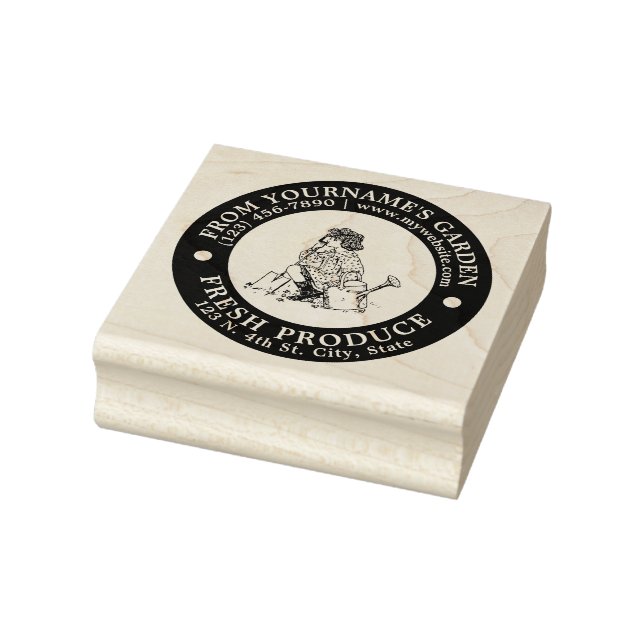 Homegrown Garden Fresh Label Template Rubber Stamp (Stamp)