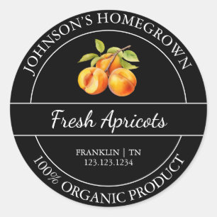 Homegrown Garden Fresh Organic Apricot Label
