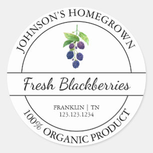 Homegrown Garden Fresh Organic Blackberry Label