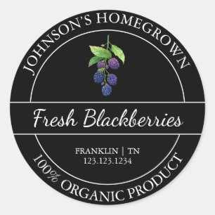 Homegrown Garden Fresh Organic Blackberry Label