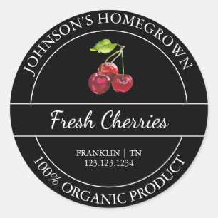 Homegrown Garden Fresh Organic Cherry Label