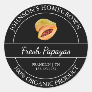 Homegrown Garden Fresh Organic Papaya Label