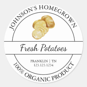 Homegrown Garden Fresh Organic Potato Label