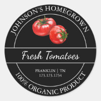 Homegrown Garden Fresh Organic Tomato Label