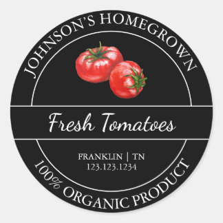Homegrown Garden Fresh Organic Tomato Label