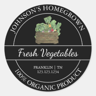 Homegrown Garden Fresh Organic Vegetable Label