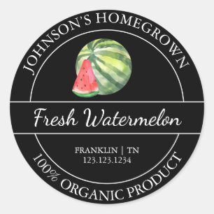 Homegrown Garden Fresh Organic Watermelon Label