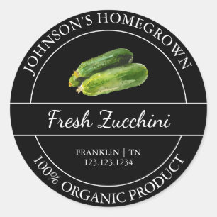 Homegrown Garden Fresh Organic Zucchini Label