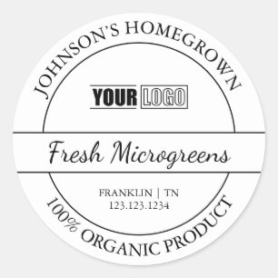 Homegrown Garden Microgreens with Logo Label