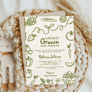 Homegrown Gender Neutral Baby Shower Invitation