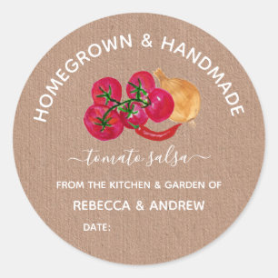 Homegrown & Handmade Chill Tomato Salsa Mason Jar  Classic Round Sticker