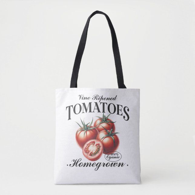 Homegrown Tomatoes Vintage Tomatoes Fruits Design Tote Bag (Front)