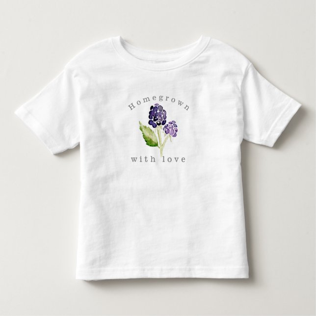 Homegrown with love | Blackberry  Duo Watercolor Toddler T-Shirt (Front)