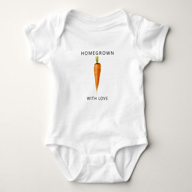 Homegrown with love - Watercolor CARROT - Baby Bodysuit (Front)