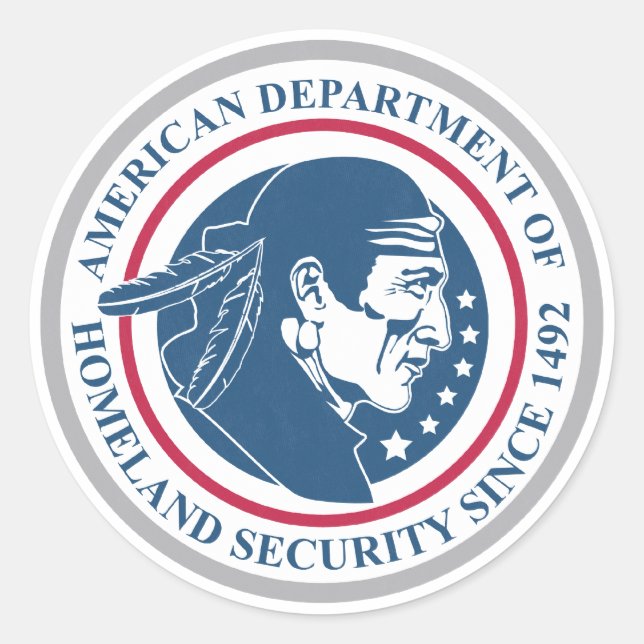 Homeland Security, Native American Classic Round Sticker (Front)