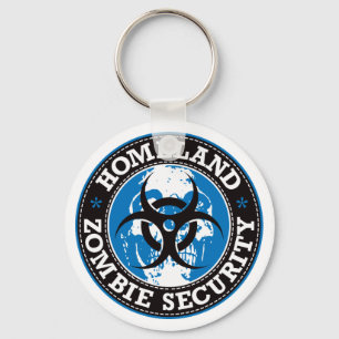 Homeland Zombie Security Skull - Blue Key Ring